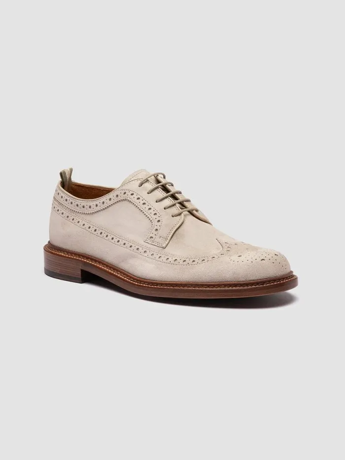 Men Officine Creative Footwear ASTON 003 Beige Suede Derby Shoes Men Officine Creative Footwear ASTON 003 Beige Suede Derby Shoes