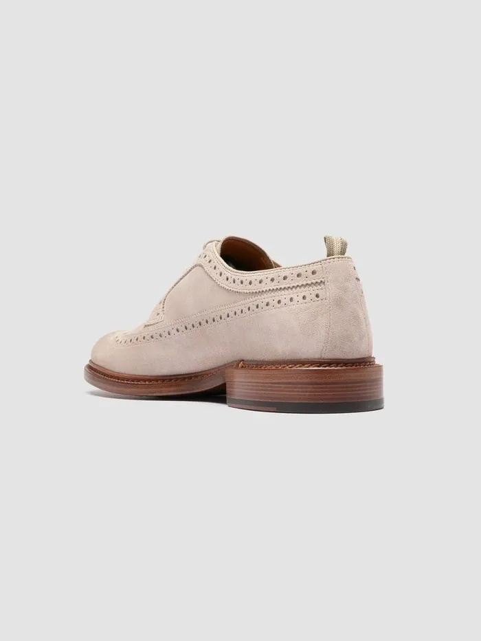 Men Officine Creative Footwear ASTON 003 Beige Suede Derby Shoes Men Officine Creative Footwear ASTON 003 Beige Suede Derby Shoes