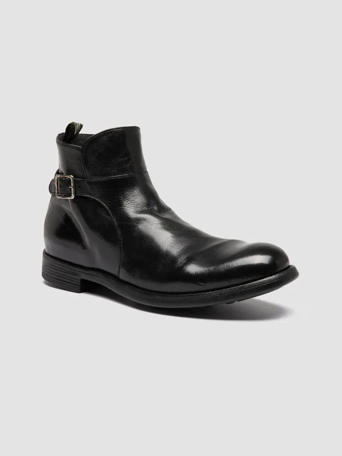 Men Officine Creative Footwear CHRONICLE 068 Black Leather Zipped Boots Men Officine Creative Footwear CHRONICLE 068 Black Leather Zipped Boots