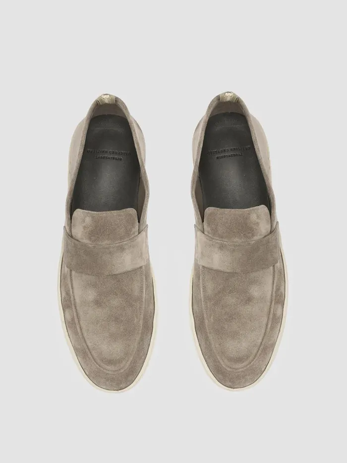 Men Officine Creative Footwear HERBIE 001 Taupe Suede Penny Loafers Men Officine Creative Footwear HERBIE 001 Taupe Suede Penny Loafers