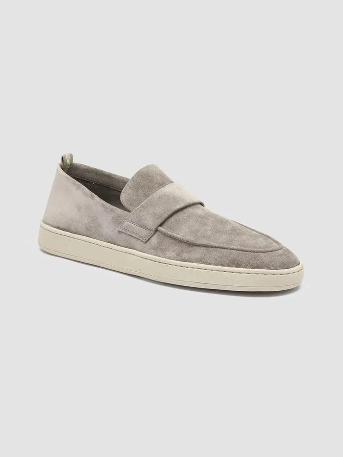 Men Officine Creative Footwear HERBIE 001 Taupe Suede Penny Loafers Men Officine Creative Footwear HERBIE 001 Taupe Suede Penny Loafers