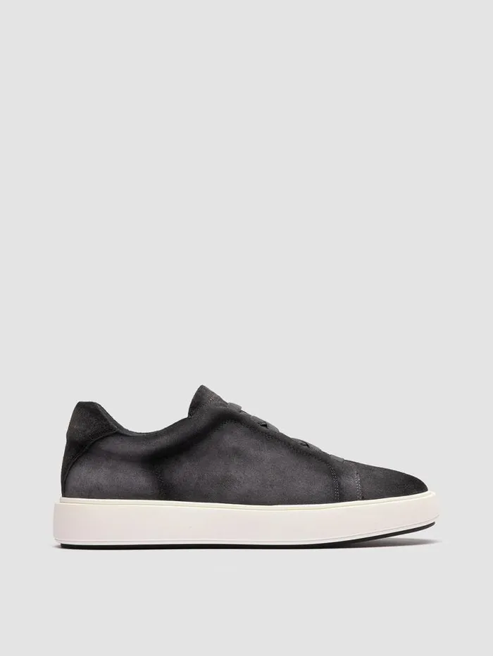 Men Officine Creative Footwear SLOUCH 001 Grey Suede Low Top Sneakers