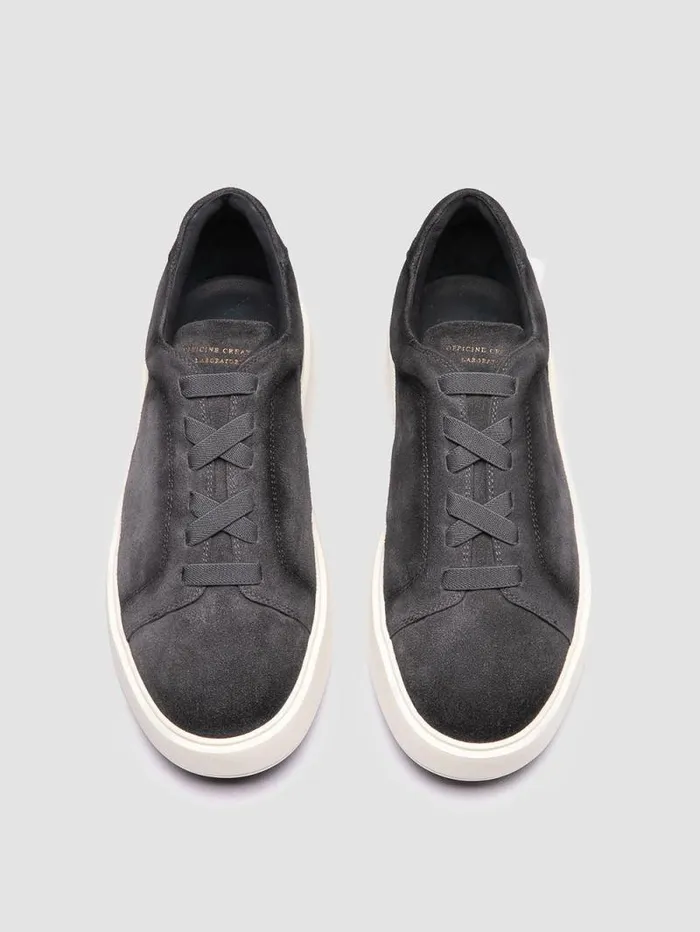Men Officine Creative Footwear SLOUCH 001 Grey Suede Low Top Sneakers Men Officine Creative Footwear SLOUCH 001 Grey Suede Low Top Sneakers