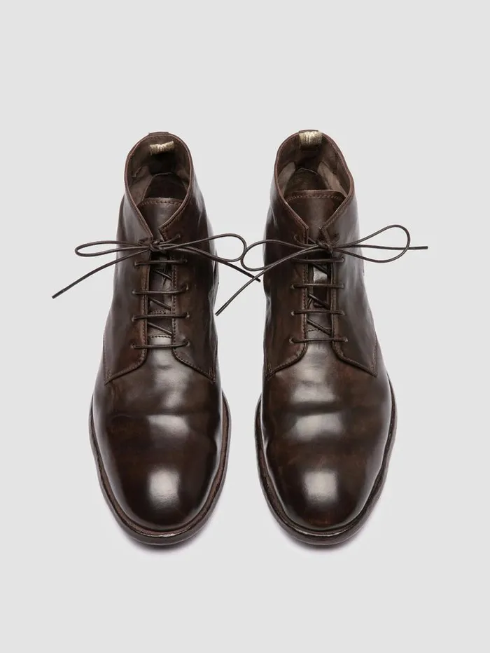 Men Officine Creative Footwear SOUND 003 Brown Leather Laceup Boots Men Officine Creative Footwear SOUND 003 Brown Leather Laceup Boots