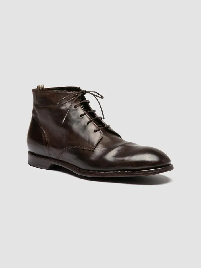 Men Officine Creative Footwear SOUND 003 Brown Leather Laceup Boots Men Officine Creative Footwear SOUND 003 Brown Leather Laceup Boots
