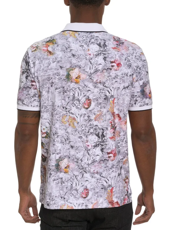 Men Polos and TShirts Robert Graham ROARING FLORAL POLO White