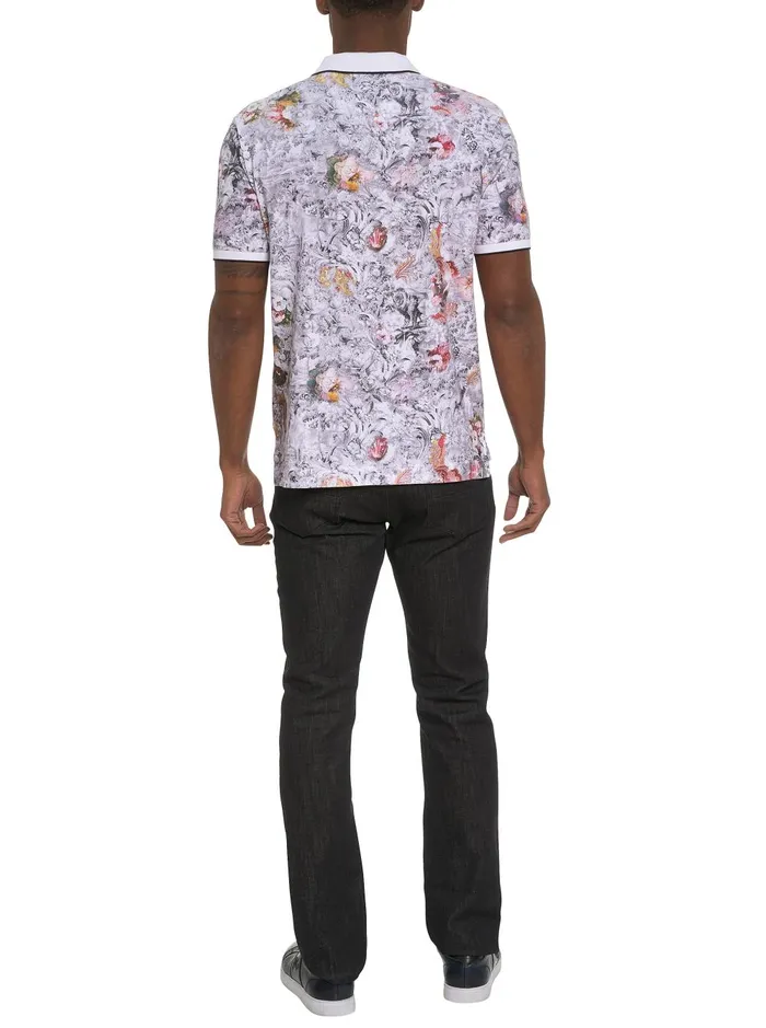 Men Polos and TShirts Robert Graham ROARING FLORAL POLO White