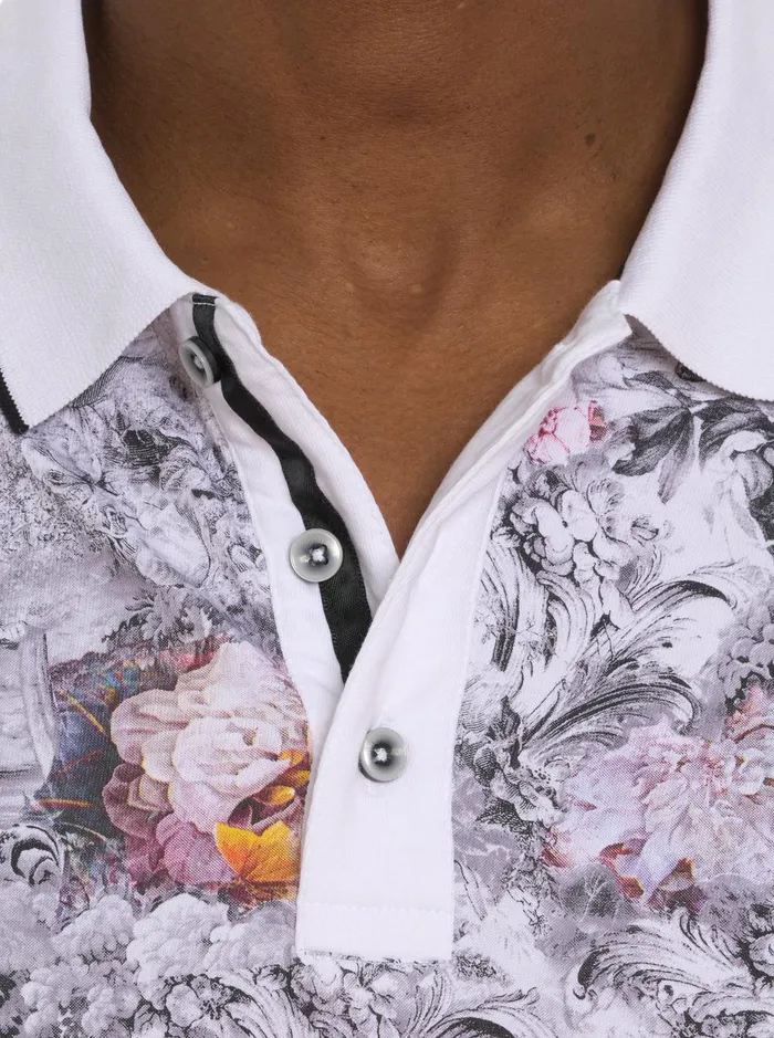 Men Polos and TShirts Robert Graham ROARING FLORAL POLO White