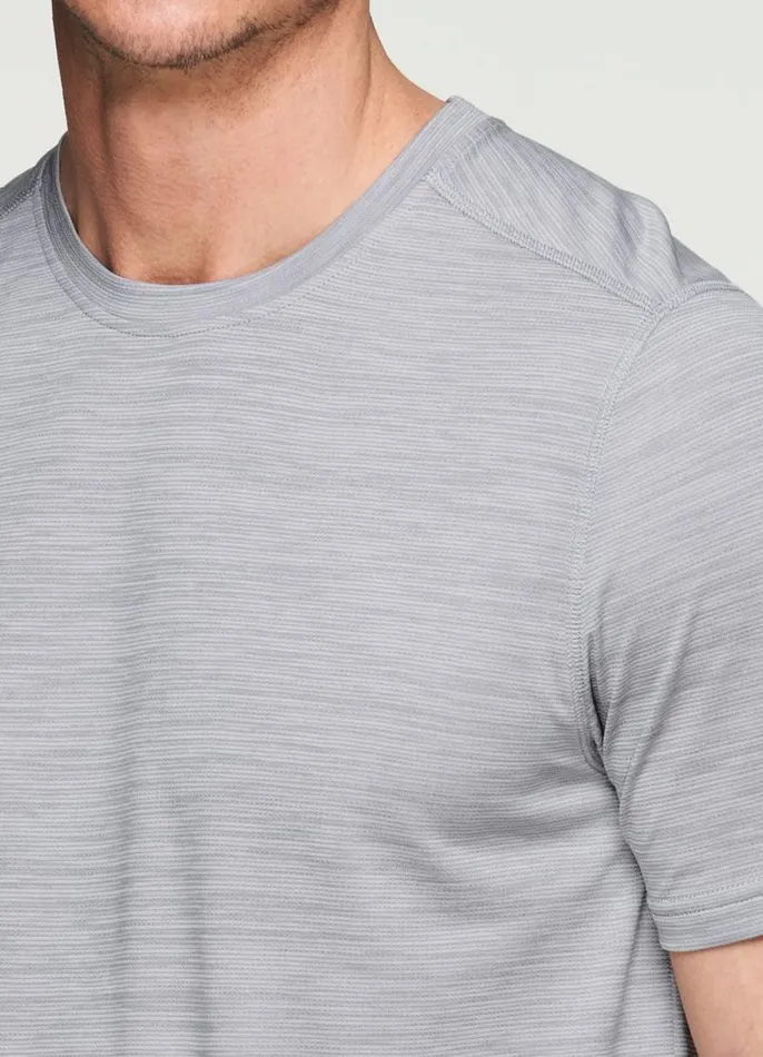 Men Prime Core Textured Workout Tee Grey RBX Active TShirts
