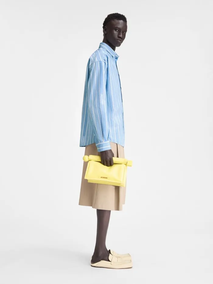 Men Shirts JACQUEMUS The Simon Shirt Jacquard Bluewhite Men Shirts JACQUEMUS The Simon Shirt Jacquard Bluewhite