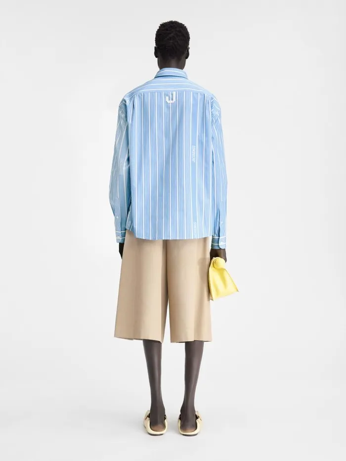 Men Shirts JACQUEMUS The Simon Shirt Jacquard Bluewhite Men Shirts JACQUEMUS The Simon Shirt Jacquard Bluewhite