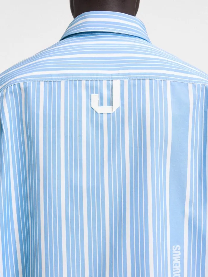 Men Shirts JACQUEMUS The Simon Shirt Jacquard Bluewhite Men Shirts JACQUEMUS The Simon Shirt Jacquard Bluewhite