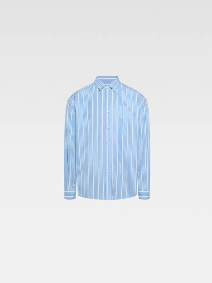 Men Shirts JACQUEMUS The Simon Shirt Jacquard Bluewhite Men Shirts JACQUEMUS The Simon Shirt Jacquard Bluewhite