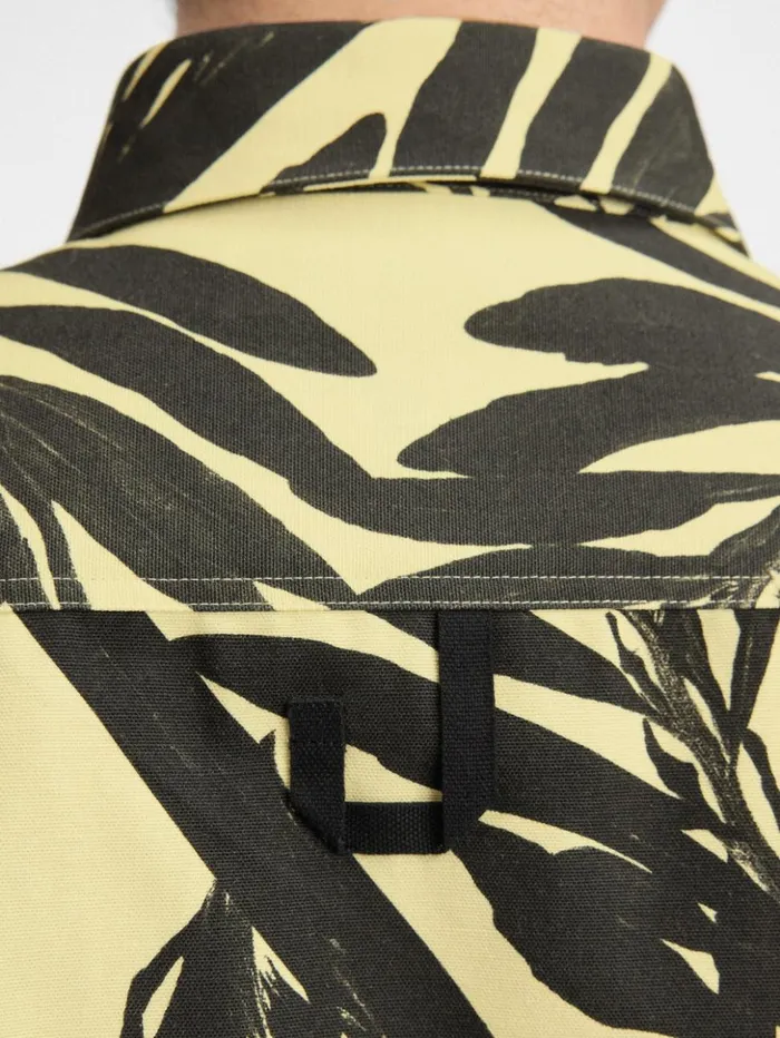 Men Shirts JACQUEMUS The Simon Shirt Print Foliage Black Yellow