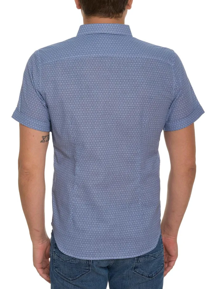 Men Short Sleeve Button Down Shirts Robert Graham FARINA SHORT SLEEVE BUTTON DOWN Blue
