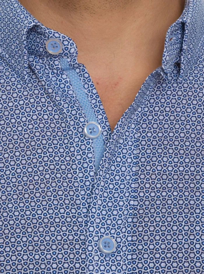 Men Short Sleeve Button Down Shirts Robert Graham FARINA SHORT SLEEVE BUTTON DOWN Blue