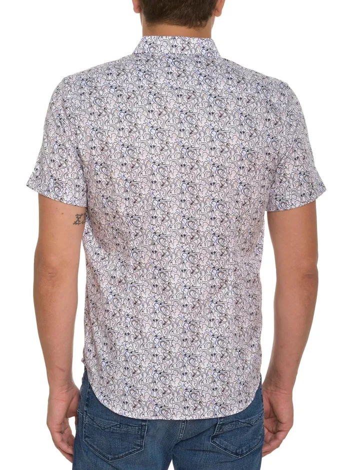 Men Short Sleeve Button Down Shirts Robert Graham PAINTED FACES SHORT SLEEVE BUTTON DOWN Multi