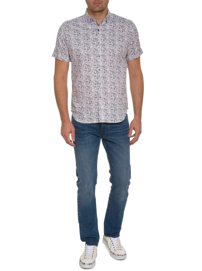 Men Short Sleeve Button Down Shirts Robert Graham PAINTED FACES SHORT SLEEVE BUTTON DOWN Multi