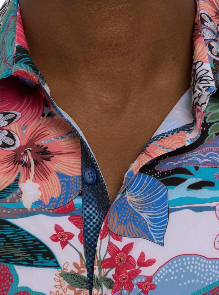 Men Short Sleeve Button Down Shirts Robert Graham PENNISULA SHORT SLEEVE BUTTON DOWN SHIRT Multi