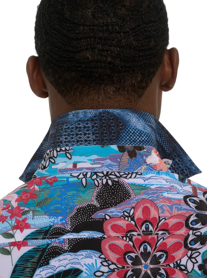 Men Short Sleeve Button Down Shirts Robert Graham PENNISULA SHORT SLEEVE BUTTON DOWN SHIRT Multi