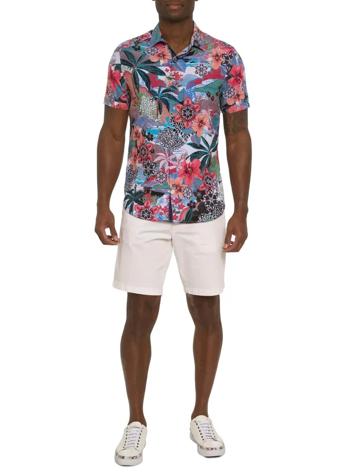 Men Short Sleeve Button Down Shirts Robert Graham PENNISULA SHORT SLEEVE BUTTON DOWN SHIRT Multi