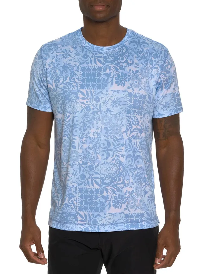 Men Short Sleeve Knits Robert Graham DILLIONS PERFORMANCE GRAPHIC TSHIRT Navy