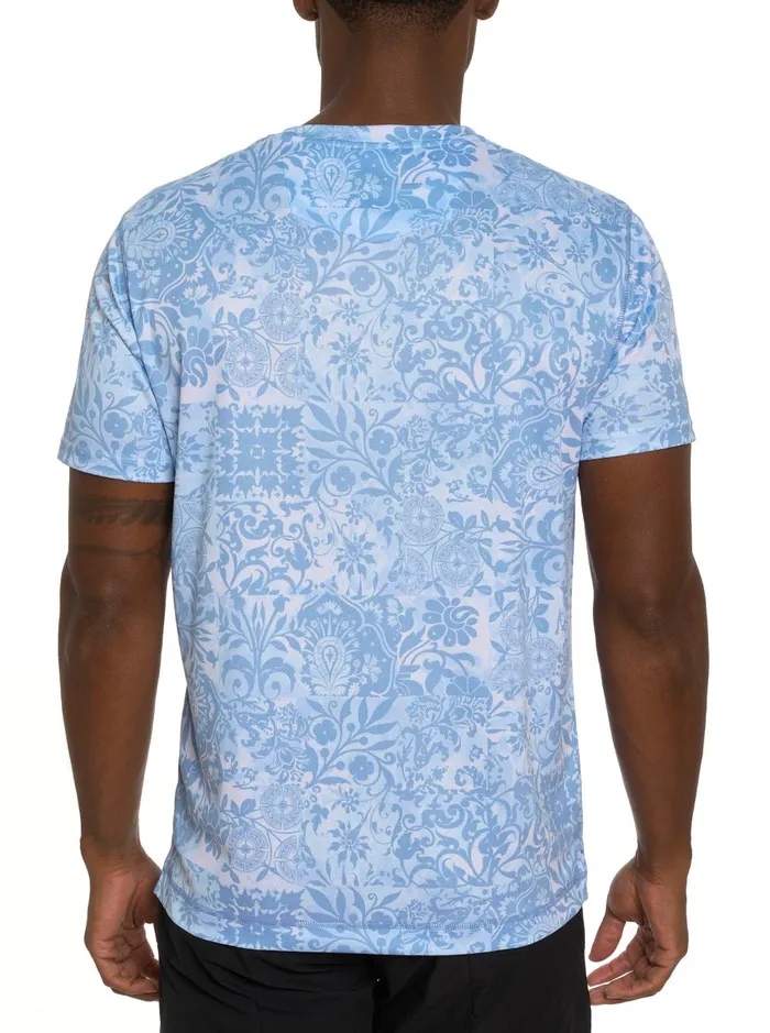 Men Short Sleeve Knits Robert Graham DILLIONS PERFORMANCE GRAPHIC TSHIRT Navy
