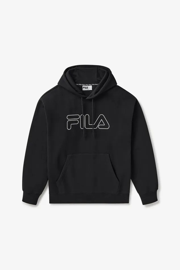 Men Sweatshirts and Hoodies Fila Pull Over Hoodie 013 Blackwhite