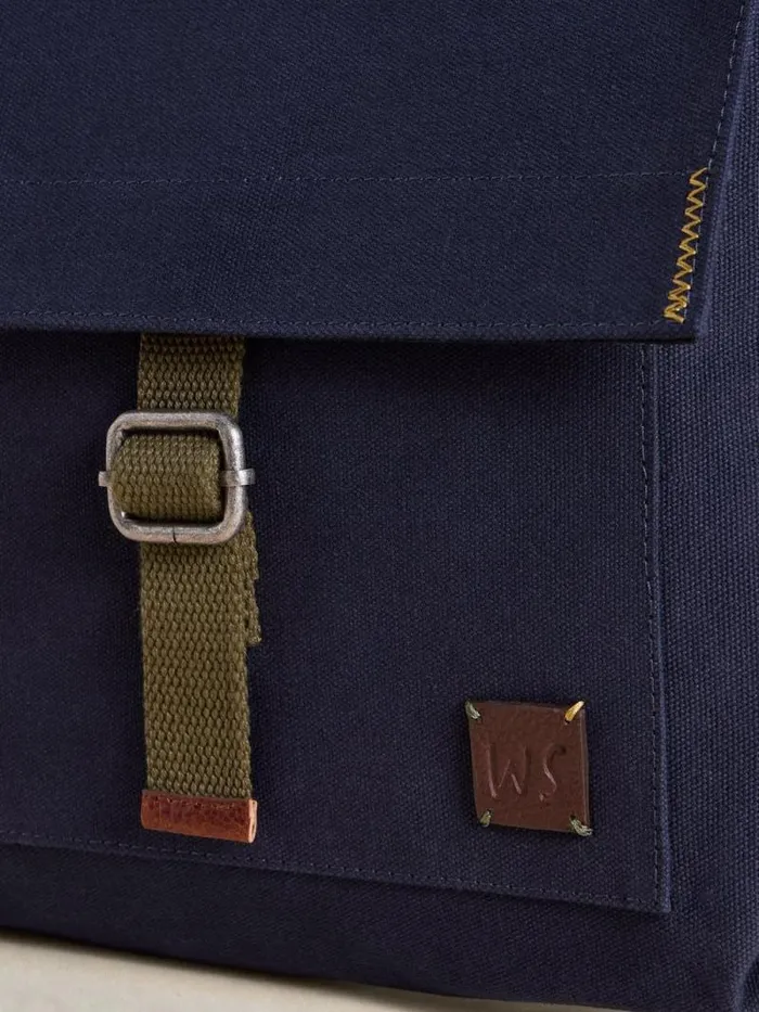 Men Teddy Canvas Crossbody Bag Navy Multi White Stuff Bags