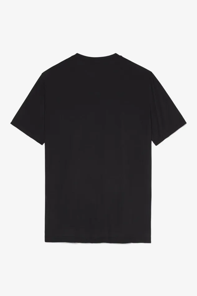 Men Tennis Fila Tennis Essentials Short Sleeve Crew 001 Black Pink Glo