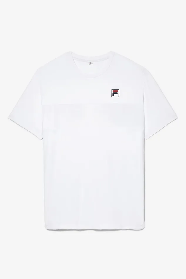 Men Tennis Fila Tennis Essentials Short Sleeve Crew 101 White