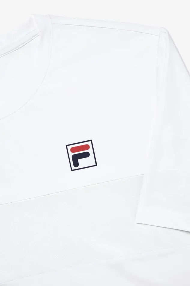 Men Tennis Fila Tennis Essentials Short Sleeve Crew 101 White