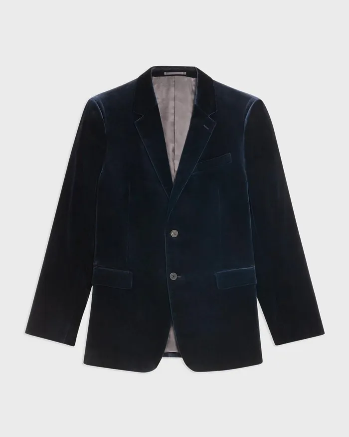 Men Theory Blazers Jackets Chambers Blazer In Stretch Velvet Baltic
