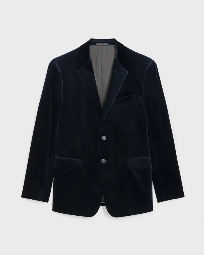 Men Theory Blazers Jackets Chambers Blazer In Stretch Velvet Baltic
