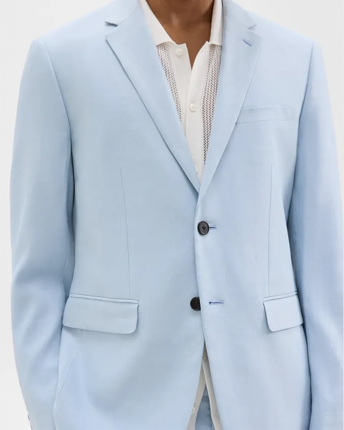 Men Theory Blazers Jackets Morton Slim Blazer In LinenViscose Skylight