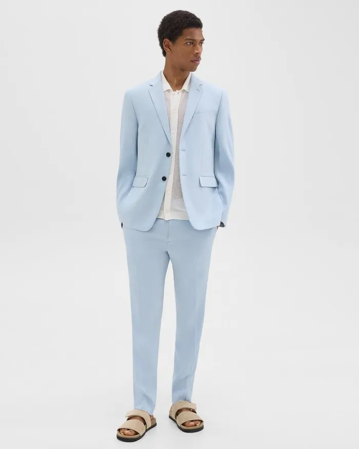 Men Theory Blazers Jackets Morton Slim Blazer In LinenViscose Skylight