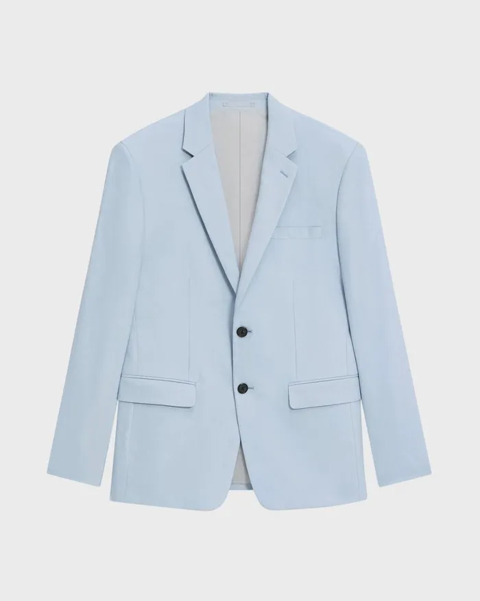 Men Theory Blazers Jackets Morton Slim Blazer In LinenViscose Skylight