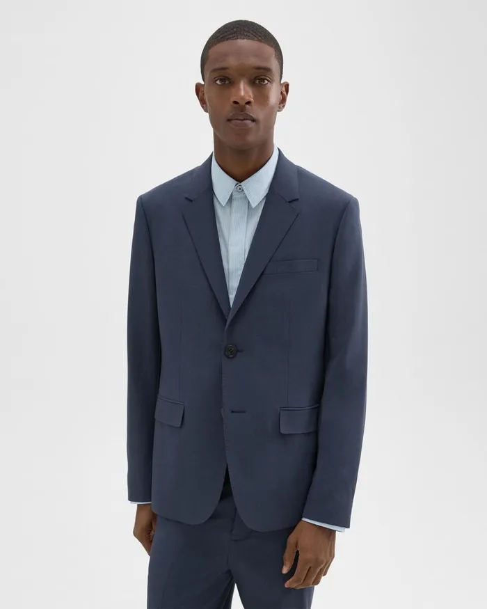 Men Theory Blazers Jackets Virgin Wool TwoButton Blazer Inkwell