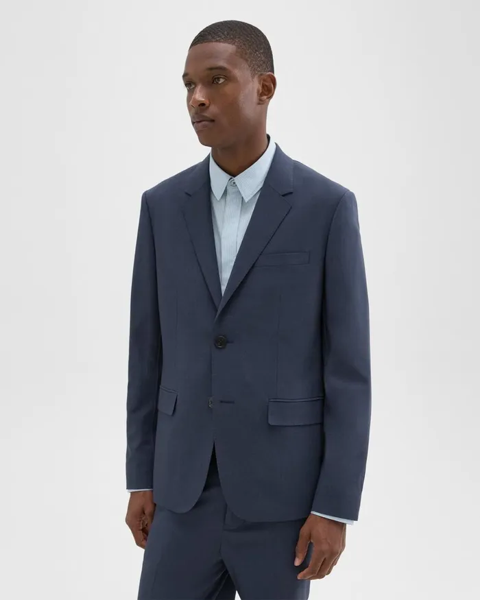 Men Theory Blazers Jackets Virgin Wool TwoButton Blazer Inkwell