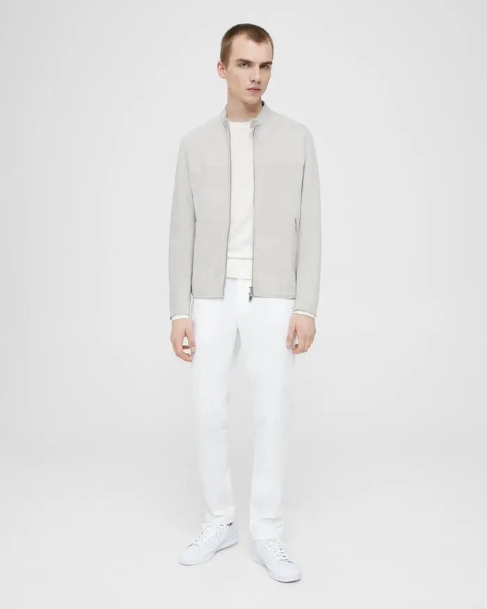 Men Theory Blazers Jackets Wynmore Moto Jacket In Suede Sand