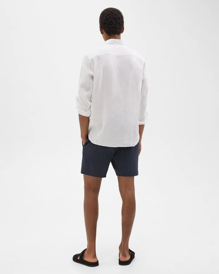 Men Theory Pants Curtis 7quot Drawstring Short In Good Linen Space