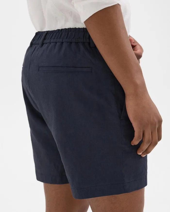 Men Theory Pants Curtis 7quot Drawstring Short In Good Linen Space