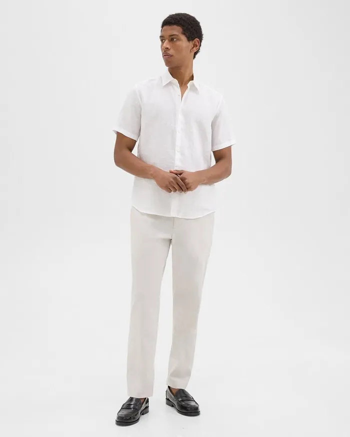 Men Theory Pants Curtis Drawstring Pant In Good Linen Sand