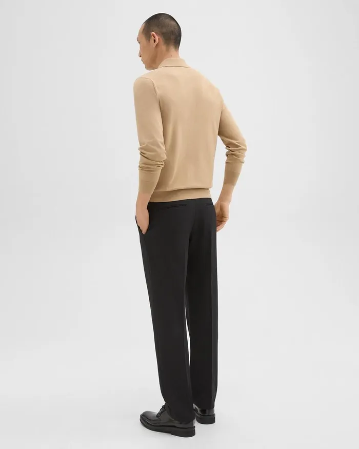 Men Theory Pants Straight Pant In WoolBlend Twill Black