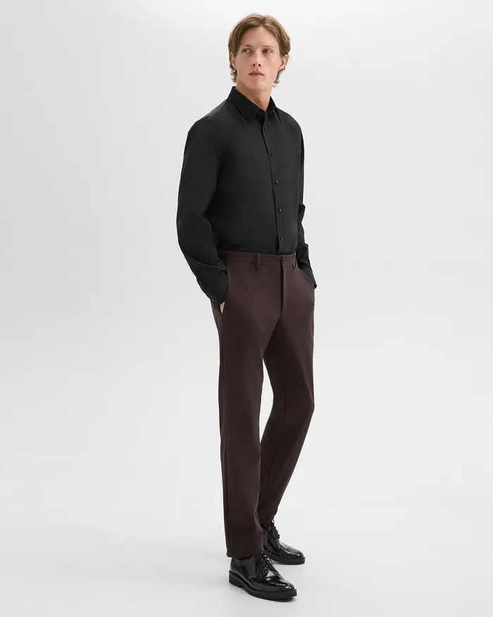 Men Theory Shirts Hugh Shirt In Virgin Wool Black