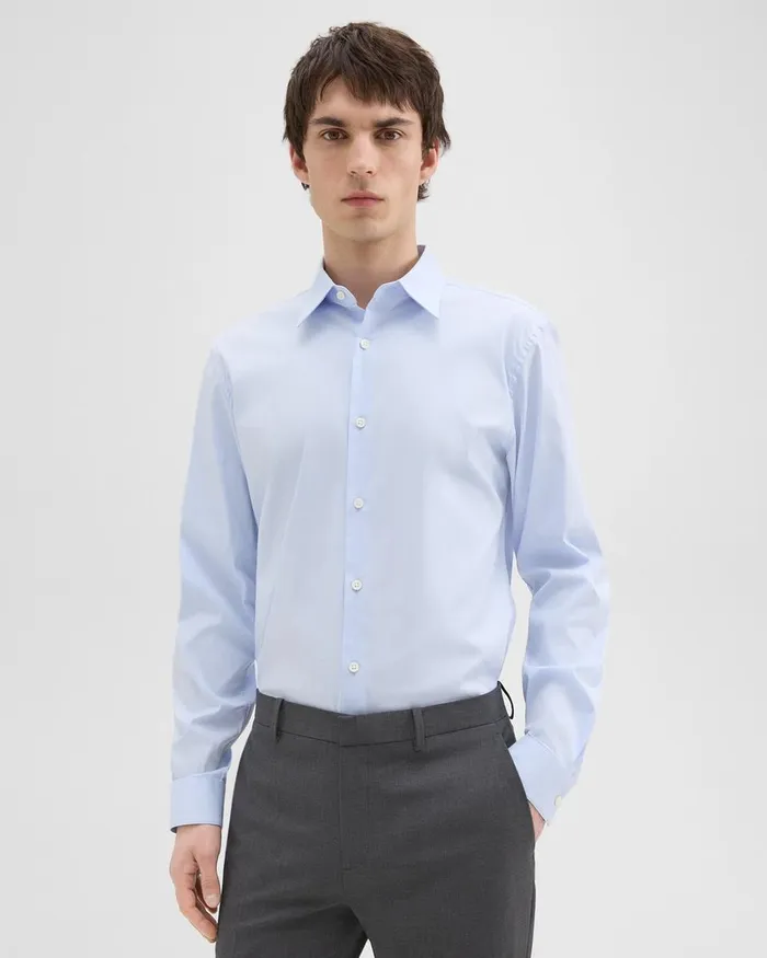 Men Theory Shirts Sylvain Shirt In Good Cotton Olympic