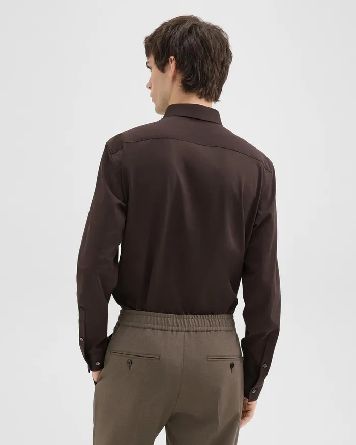 Men Theory Shirts Sylvain Shirt In Structure Knit Hickory