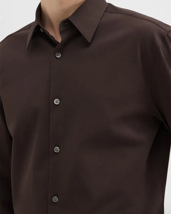 Men Theory Shirts Sylvain Shirt In Structure Knit Hickory