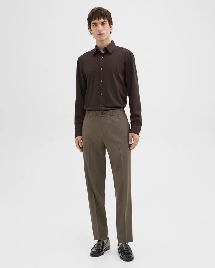 Men Theory Shirts Sylvain Shirt In Structure Knit Hickory
