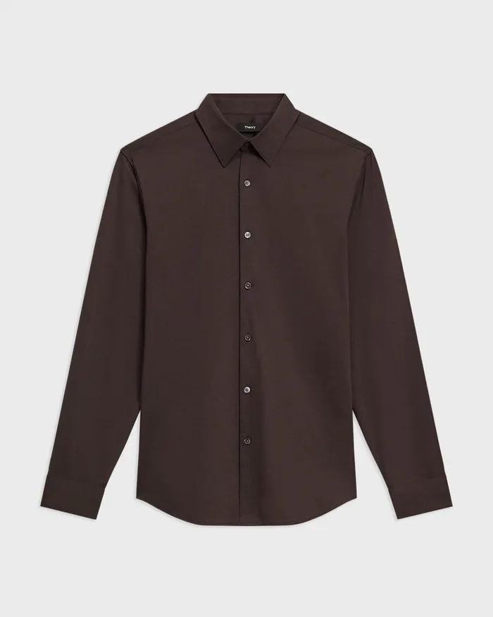 Men Theory Shirts Sylvain Shirt In Structure Knit Hickory